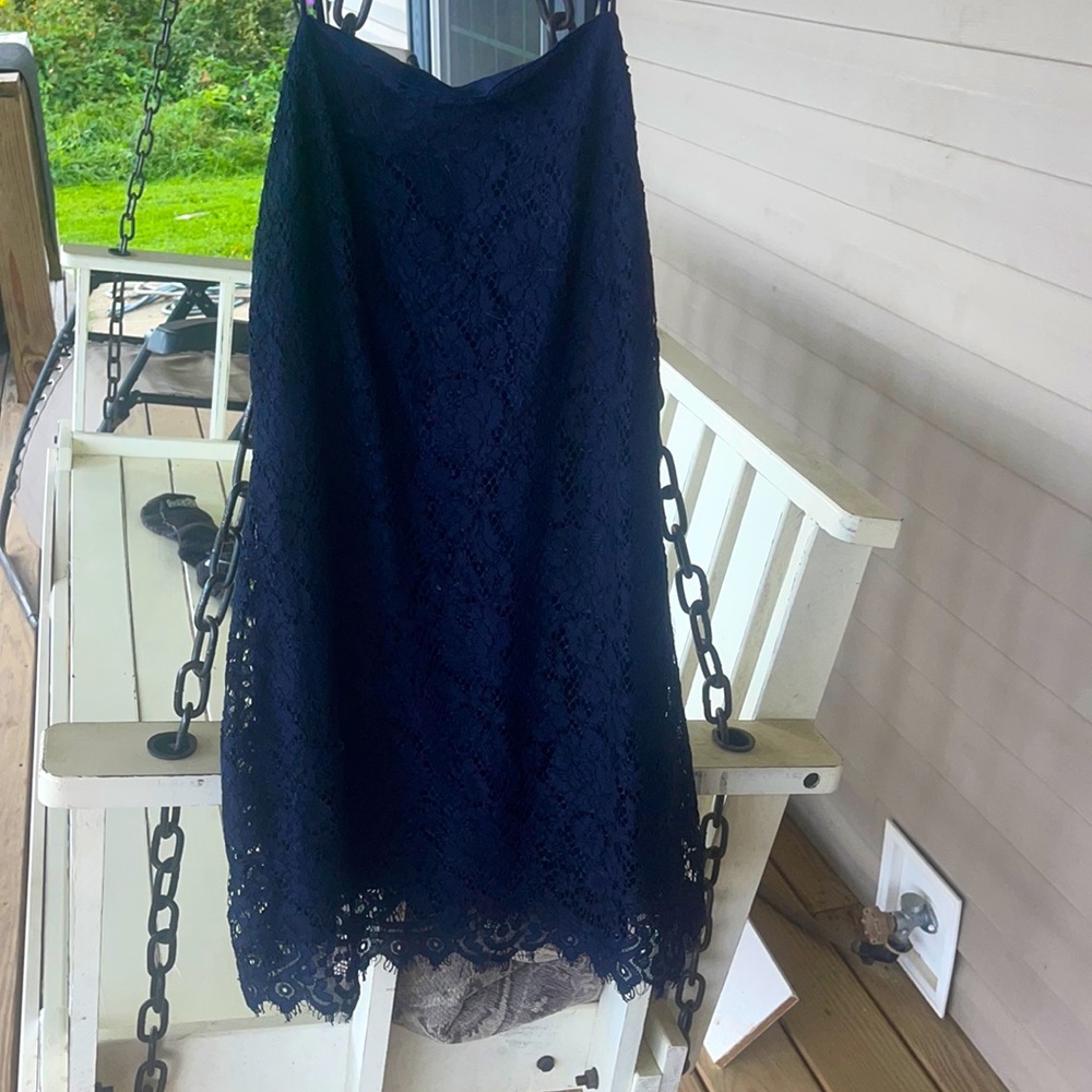 Blue Rain Size M Navy Blue Lace Dress